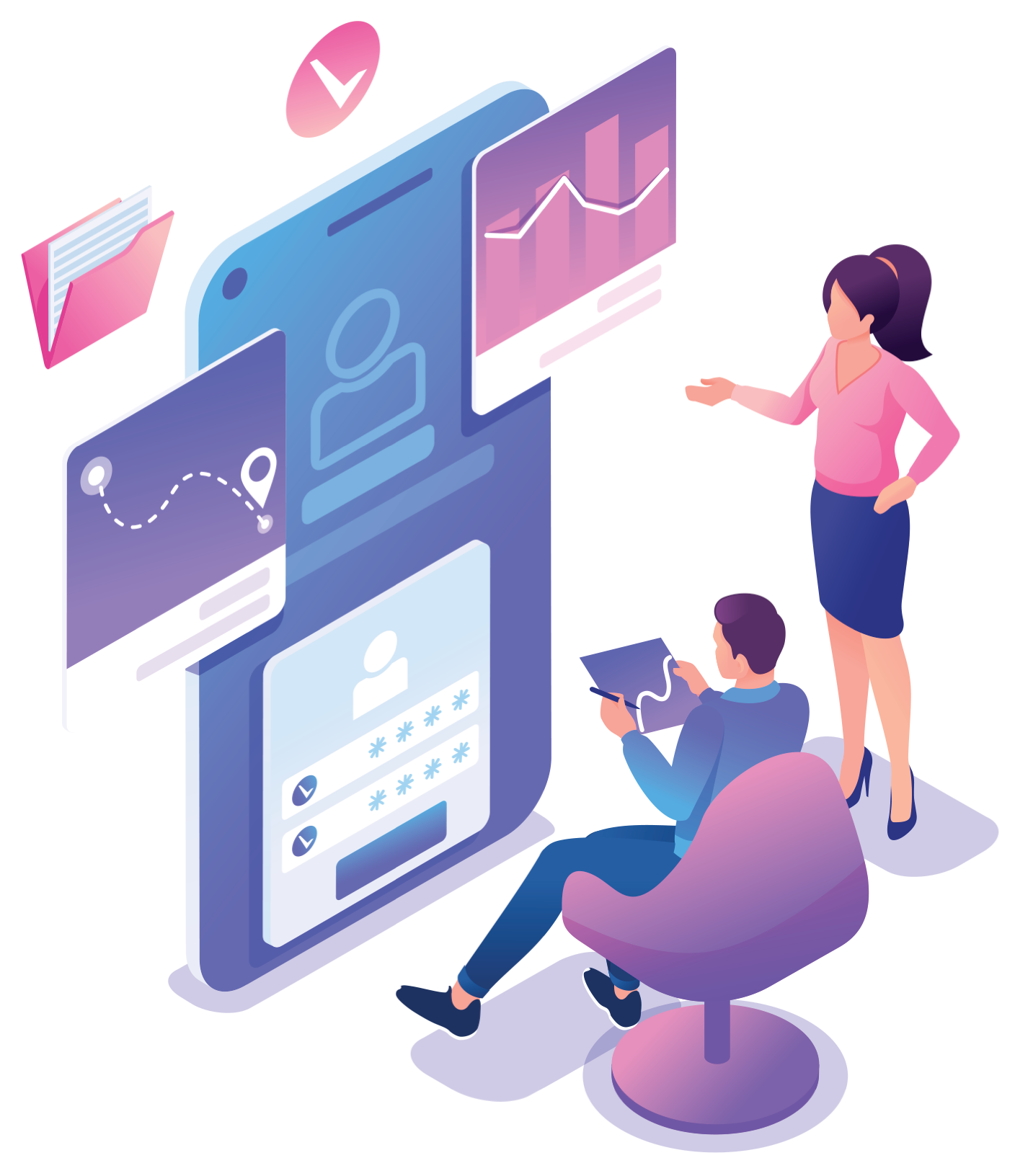 Image de collaborateurs planifiant des tâches
