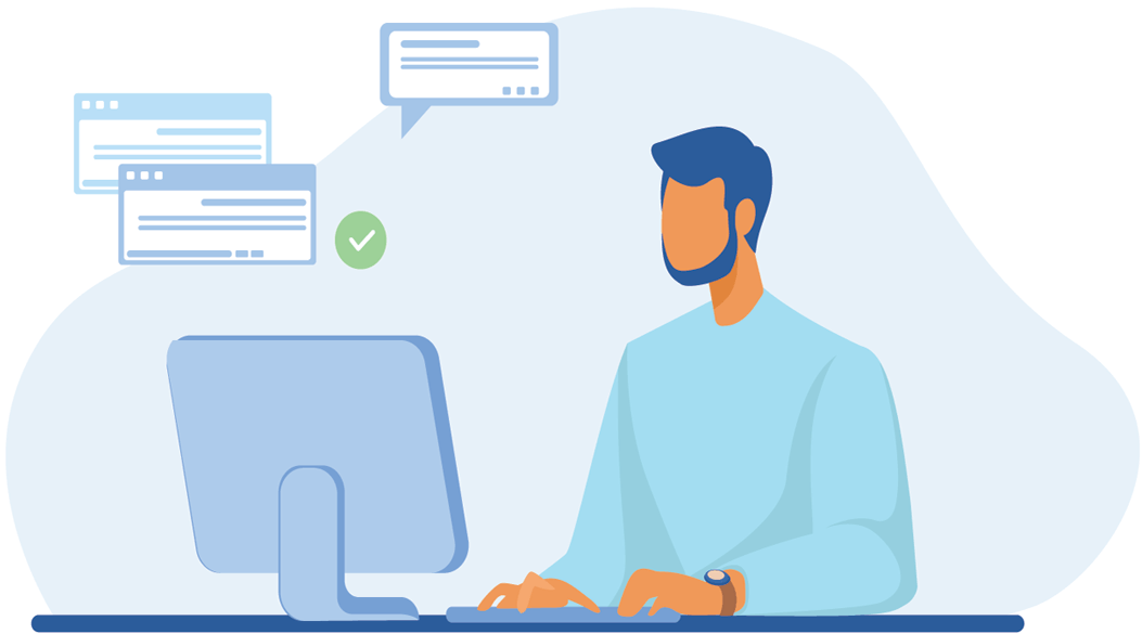 Image d'un consultant travaillant sur ordinateur